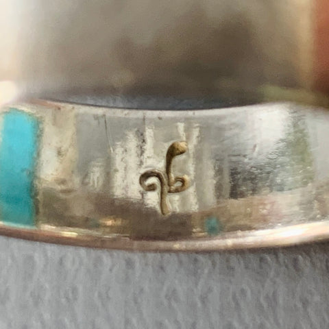 VINTAGE Ring Size 8 Silver Turquoise Sterling Ring