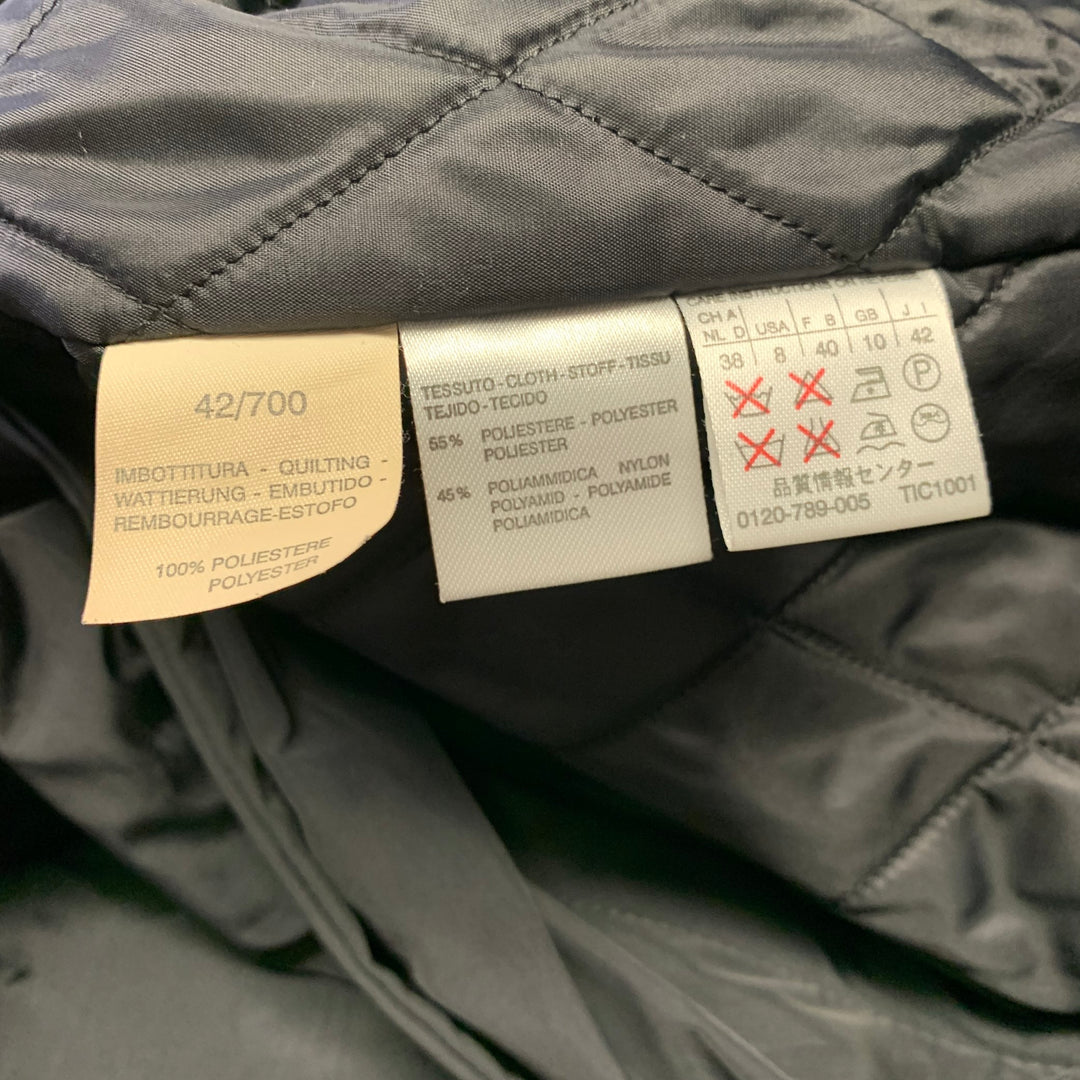 MAX MARA Size 8 Black Nylon Trench Jacket