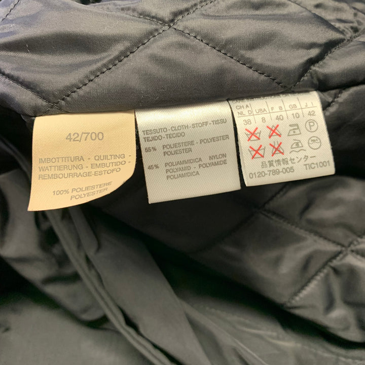 MAX MARA Size 8 Black Nylon Trench Jacket