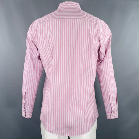 HUGO BOSS Chemise à manches longues en coton rayée violet et blanc taille L