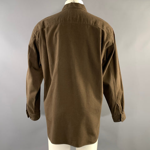 ISSEY MIYAKE Size XL Brown Blue Plaid Cotton Button Up Long Sleeve Shirt