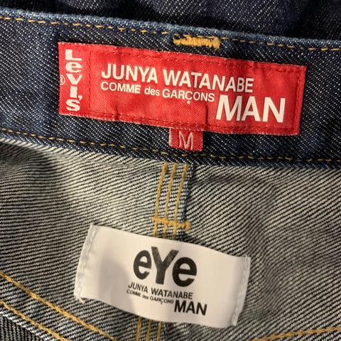JUNYA WATANABE Size M Navy Contrast Stitch Cotton Cropped Jeans
