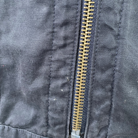 JOHN VARVATOS * U.S.A. Size L Black Cotton Linen Trucker Jacket