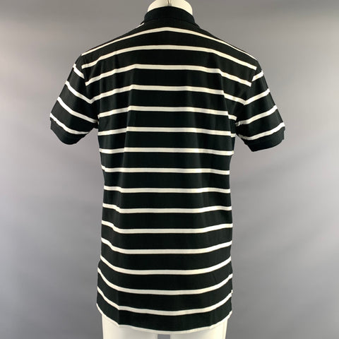 RALPH LAUREN Size M Black White Cotton Polo Short Sleeve Shirt