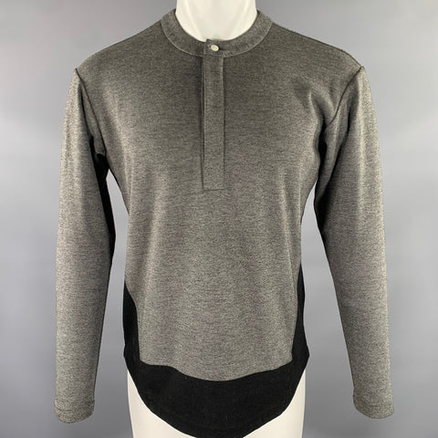 PUBLIC SCHOOL Size S Grey Black Heather Polyester Henley Pullover