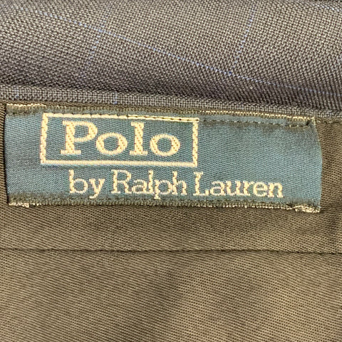 POLO by RALPH LAUREN Size 46 Navy Blue Window Pane Virgin Wool Suit