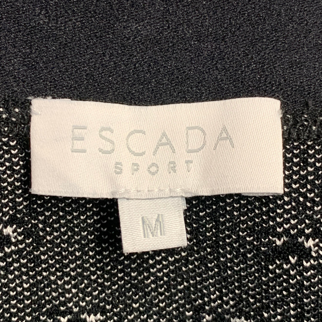 ESCADA Size M Black White Viscose Blend Polka Dot Pencil Midi Skirt