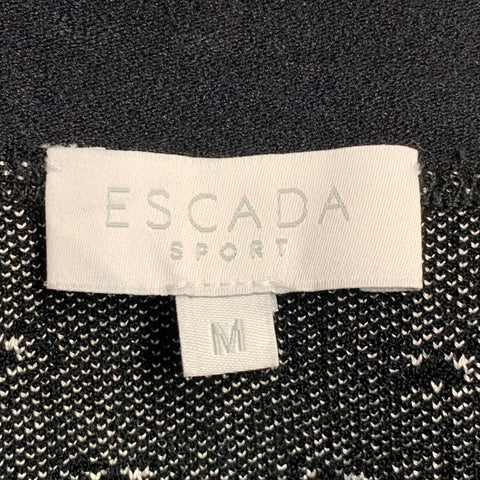 Jupe crayon mi-longue à pois ESCADA taille M en mélange de viscose noir et blanc