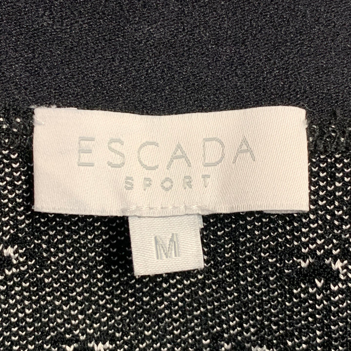 ESCADA Size M Black White Viscose Blend Polka Dot Pencil Midi Skirt