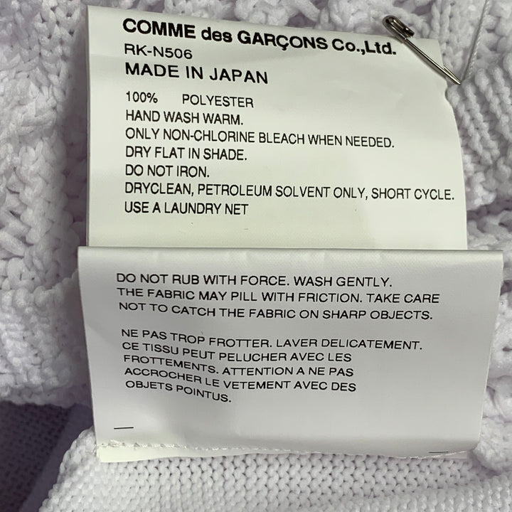 COMME des GARCONS 2022 Size M White Cable Knit Polyester Crew Neck Sweater