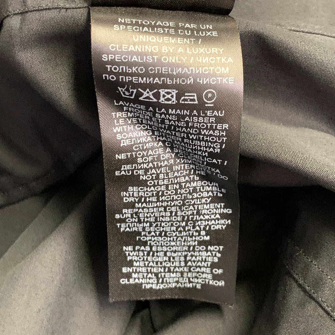 BALMAIN Size XS Black Silver Beaded Bib Nehru Collar Long Sleeve Shirt