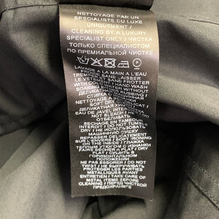 BALMAIN Size XS Black Silver Beaded Bib Nehru Collar Long Sleeve Shirt