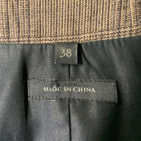 DIRTY ENGLIGH Size S Brown Tan Glen Check Wool Spandex Vest