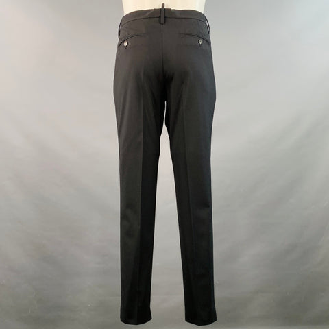 DSQUARED2 PARIS Size 40 Black Wool Blend Notch Lapel Suit