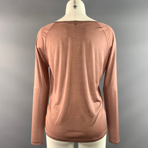 GUCCI SS2002 Size XS Pink Dust Pink Silk Long Sleeve Casual Top