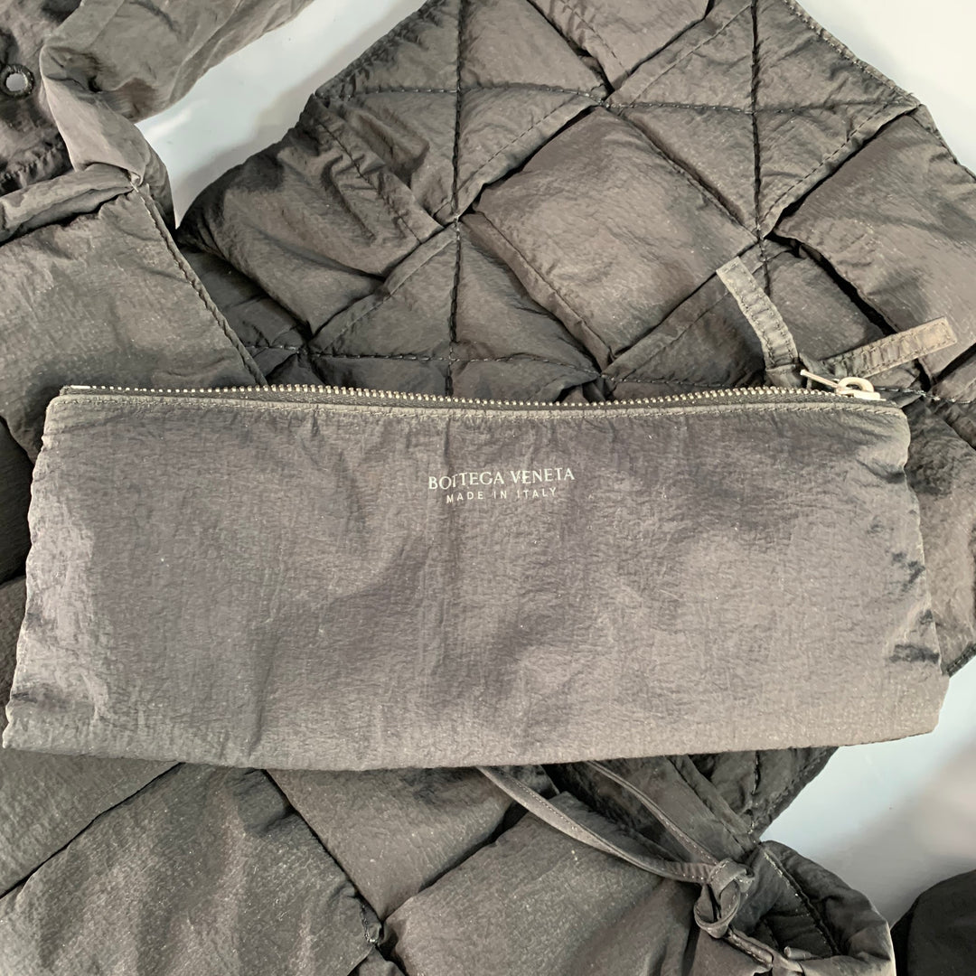 BOTTEGA VENETA Padded Tech Cassette Black Woven Nylon Cross Body Handbag