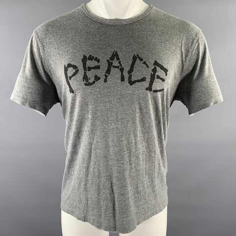 JOHN VARVATOS Size L Grey Graphic Polyester Blend T-shirt