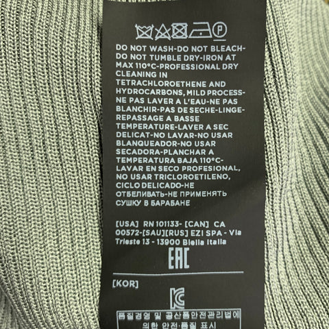 TOM FORD Size XL Green Grey Rib Knit Silk V-Neck Pullover