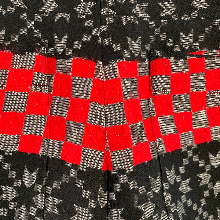 HAIDER ACKERMANN Size 32 Black Grey Red Jacquard Acrylic Blend Casual Pants