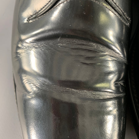 JOHN VARVATOS Size 11 Black Patent Leather Derby Lace Up Shoes