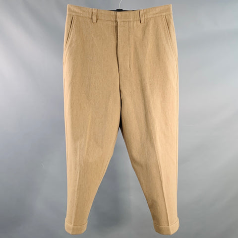 AMI by ALEXANDRE MATTIUSSI Size M Beige Twill Wool Blend Tapered Casual Pants