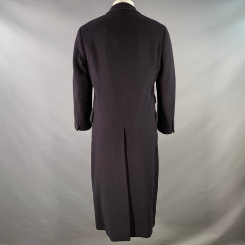 RALPH LAUREN Size 38 Navy Cashmere Double Breasted Peak Lapel Coat