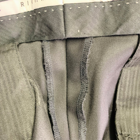 JOHN RICHMOND Size 34 Black Wool Flat Front Dress Pants