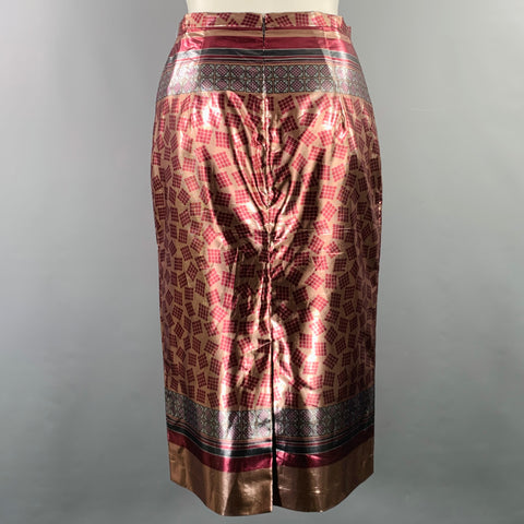 BURBERRY PRORSUM SS13 Size 8 Purple Multi Color Polyester Geometric Pencil Skirt