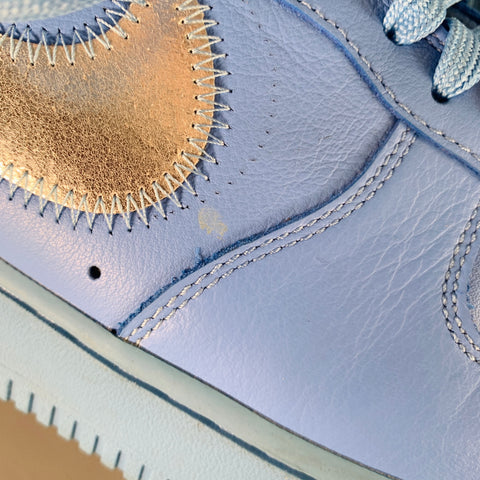 NIKE x OFF-WHITE Size 11 Air Force 1 '07 Virgil Blue Silver Logo Sneakers