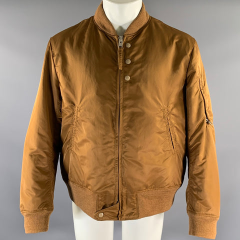 ENGINEERED GARMENTS Size L Brown Nylon Bomber Jacket