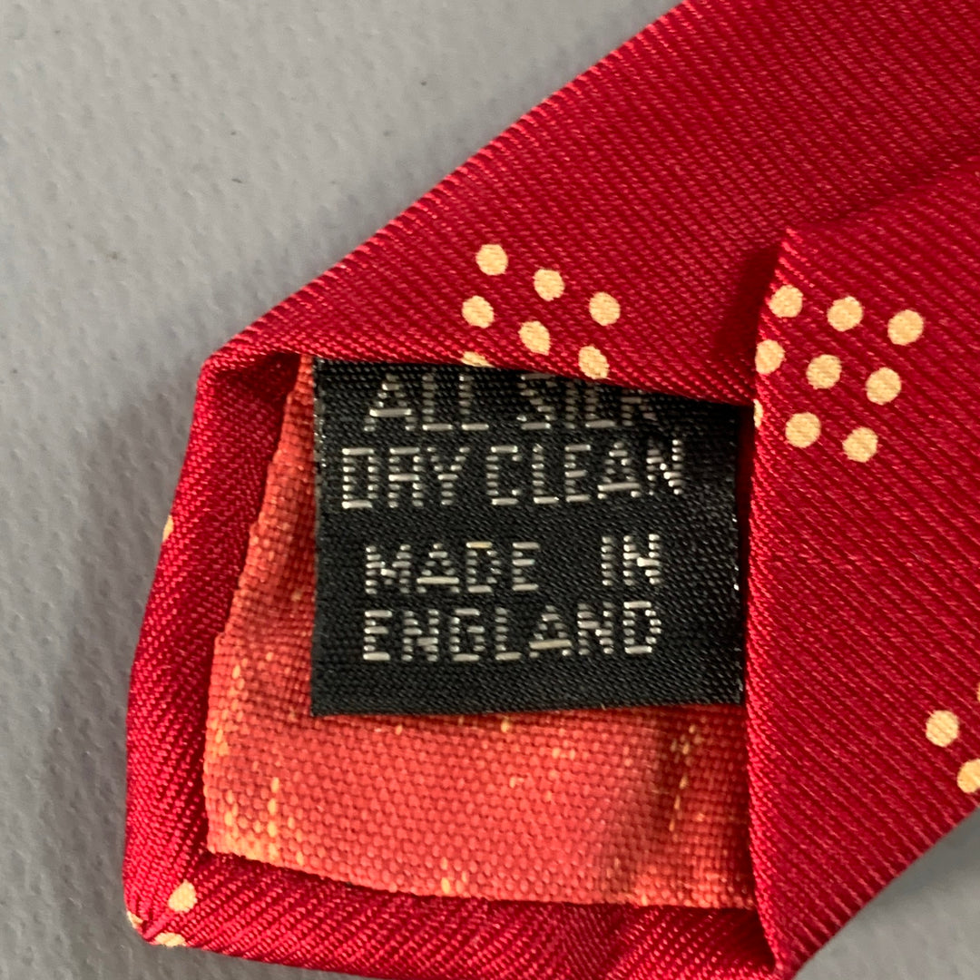 PAUL SMITH Red Beige Dots Silk Tie
