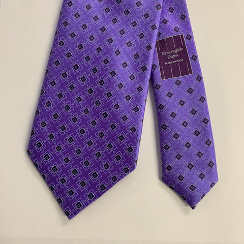 ERMENEGILDO ZEGNA One Size Purple Burgundy Silk Tie