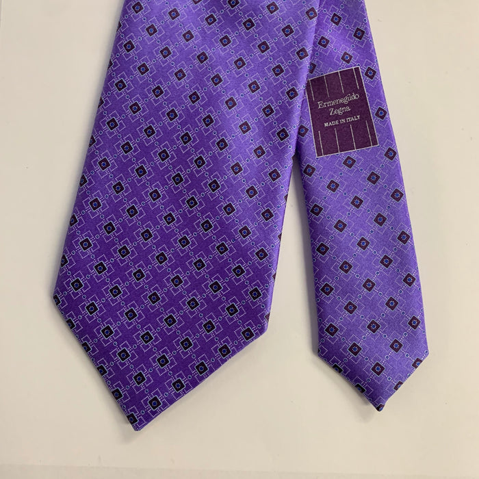 ERMENEGILDO ZEGNA One Size Purple Burgundy Silk Tie
