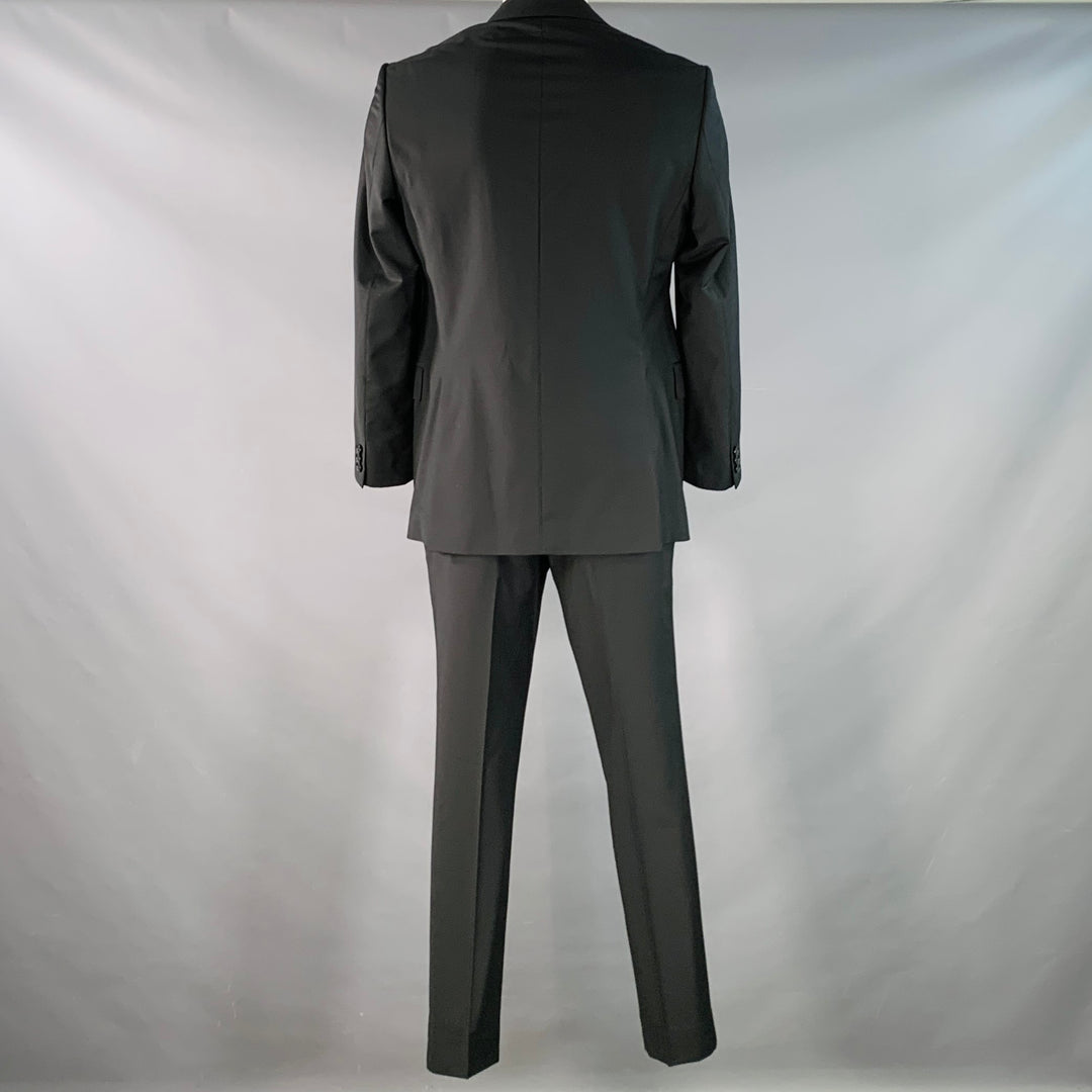 SAND Size 42 Black Wool Twill Notch Lapel Suit