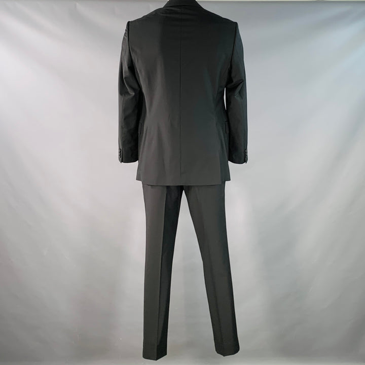 SAND Size 42 Black Wool Twill Notch Lapel Suit