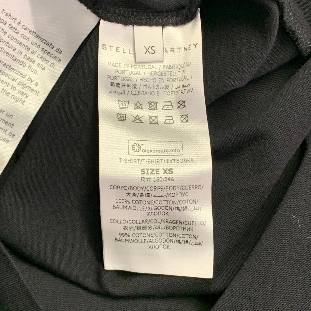STELLA McCARTNEY x THE BEATLES 2021 Size XS Get Back Black White Jersey Rock Print Crew Neck T-Shirt