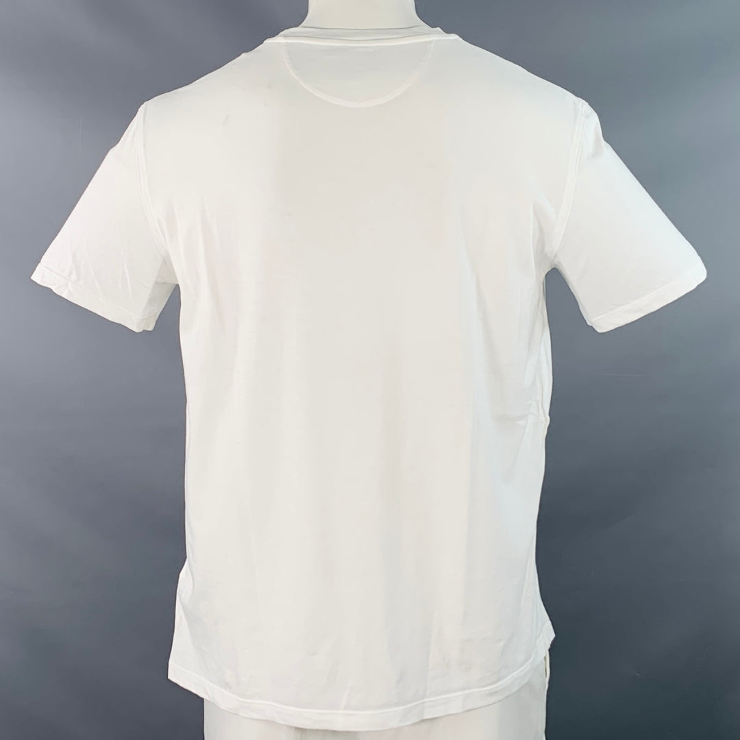 VALENTINO Size XL White Logo Cotton Short Sleeve Crew Neck T-shirt