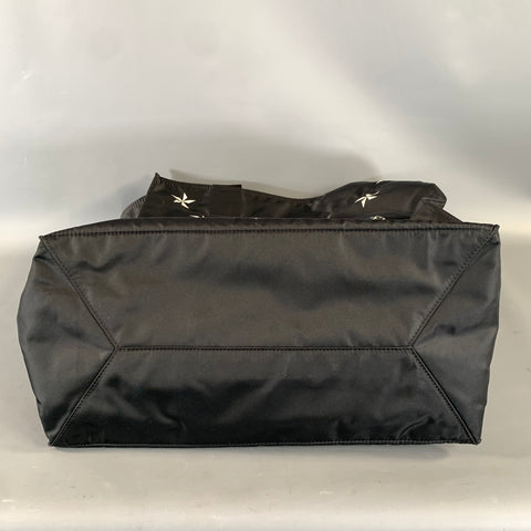 GIVENCHY Black White Skull Nylon Tote Handbag