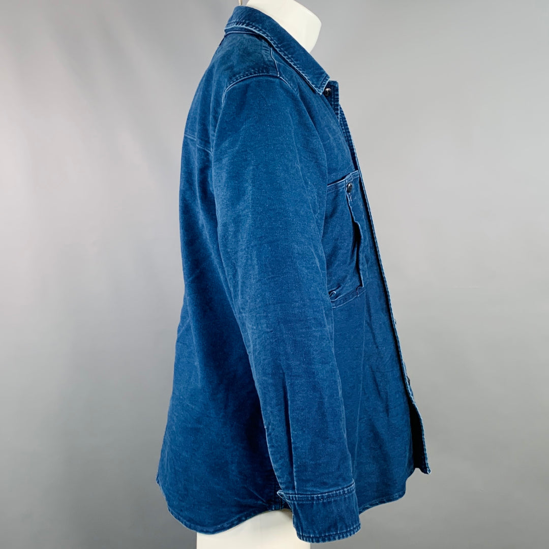 SAGE DE CRET Size M Indigo Cotton Two Pockets Shirt Jacket