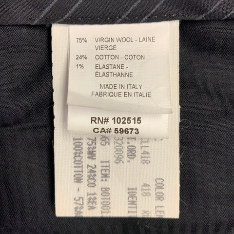 JOHN VARVATOS Size 40 Navy White Virgin Wool Blend Suit