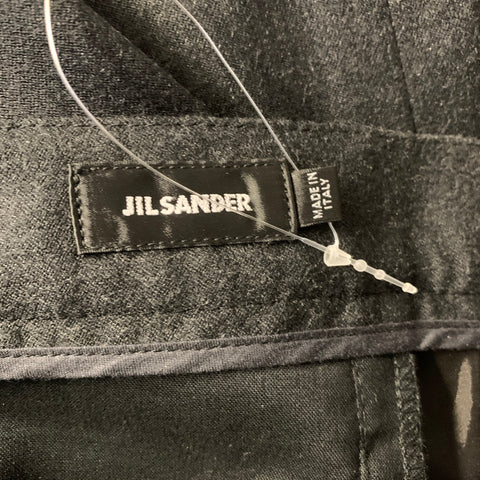 JIL SANDER Size 50 Black Virgin Wool Casual Pants