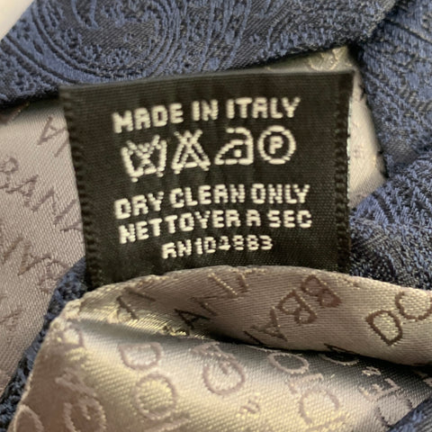DOLCE & GABBANA  One Size Navy Blue Paisley Silk Tie