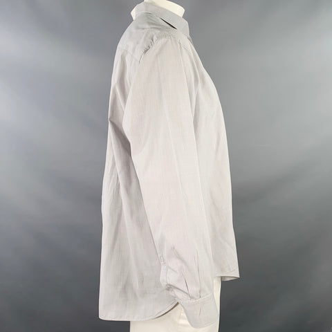 COMME des GARCONS SHIRT Size L Grey White Cotton One Pocket Long Sleeve Shirt
