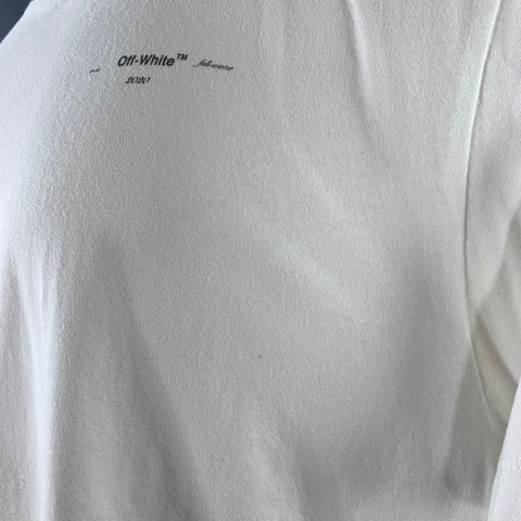 OFF-WHITE FW20 Size XS White Black Logo Cotton Crew-Neck T-shirt
