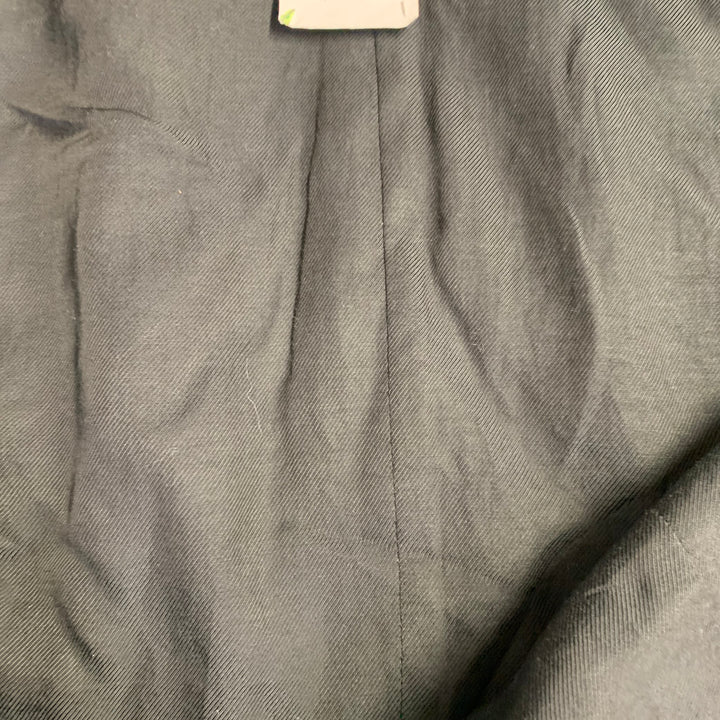 HAIDER ACKERMANN Size S Navy Jacquard Linen Silk Cropped Vest