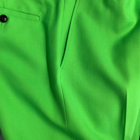 AMI by ALEXANDRE MATTIUSSI Size 36 Neon Green Wool Blend Twill Notch Lapel Suit