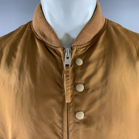 ENGINEERED GARMENTS Size L Brown Nylon Bomber Jacket