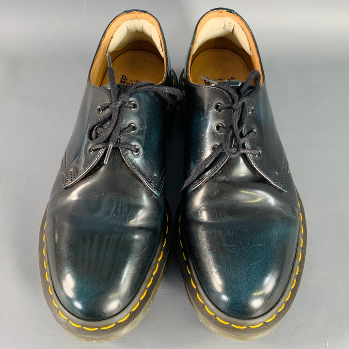 DOC MARTENS x COMME des GARCONS Size 10 Navy Patent Leather Derby Lace-Up Shoes