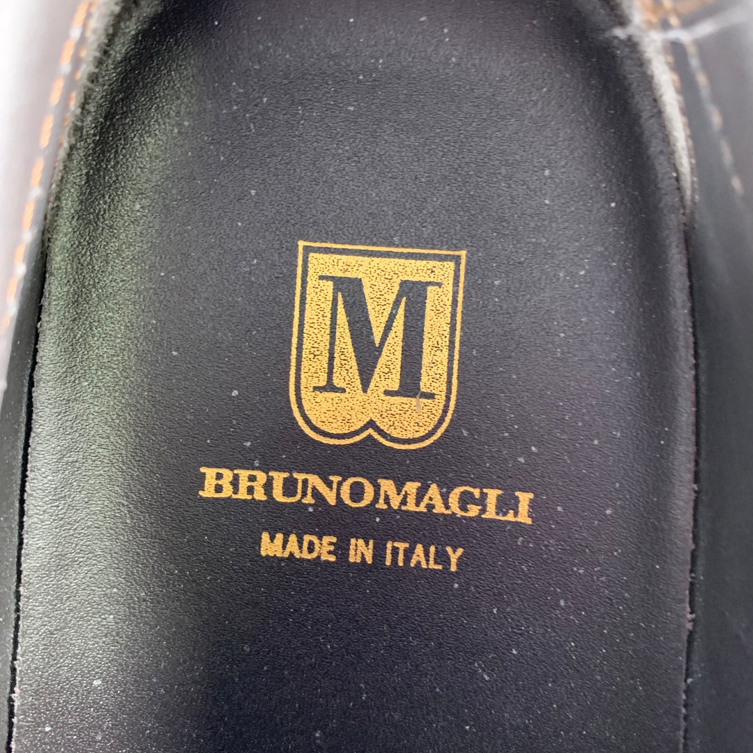 BRUNO MAGLI Size 10 Black Leather Sneakers