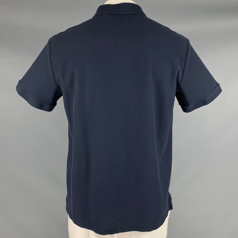BURBERRY Size XXL Navy Cotton Monogram Half Placket Polo